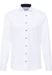 Eterna Blusenshirt Langarm Hemd Slim Fit Cover Twill Weiß/Creme/Blau
