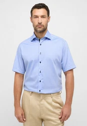 Eterna Klassische Bluse MODERN FIT Hemd (8100-12-C13K) mittelblau (8100-12-C13K)