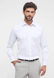 Eterna Langarmhemd COMFORT FIT NON IRON Weiß/Creme/Dunkelrot