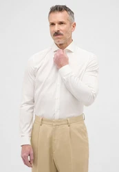 Eterna Langarmhemd SUPER SLIM NON IRON Weiß/Khaki/Beige