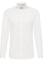 Eterna Langarmhemd SUPER SLIM NON IRON Weiß/Khaki/Beige