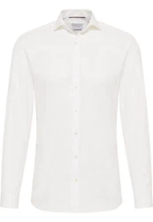 Eterna Langarmhemd SUPER SLIM NON IRON Weiß/Khaki/Beige