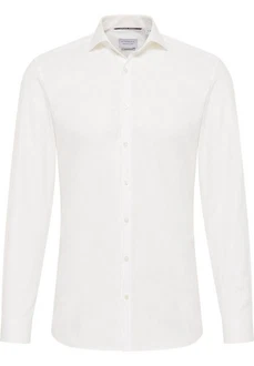 Eterna Langarmhemd SUPER SLIM NON IRON Weiß/Khaki/Beige