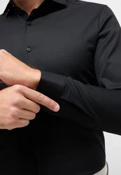 Eterna Langarmhemd SUPER SLIM NON IRON Schwarz
