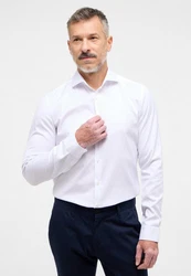 Eterna Langarmhemd SUPER SLIM NON IRON Weiß/Creme/Rot