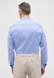 Eterna Langarmhemd SLIM FIT NON IRON Hellblau/Blau
