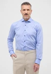 Eterna Langarmhemd SLIM FIT NON IRON Hellblau/Blau