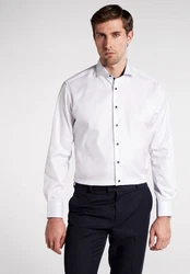 Eterna Business Langarmhemd Modern Fit Non Iron Weiß/Creme/Schwarz