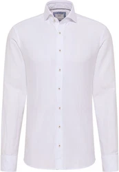 Eterna Langarmhemd SLIM FIT Weiß/Creme/Braun