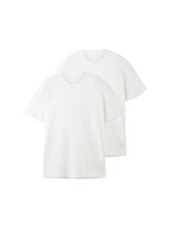 TOM TAILOR T-Shirt mit V-Ausschnitt Weiß
