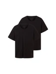 TOM TAILOR T-Shirt mit V-Ausschnitt Schwarz