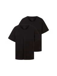 TOM TAILOR T-Shirt mit V-Ausschnitt Schwarz