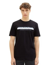 TOM TAILOR DENIM T-Shirt hellblau/schwarz/weiß