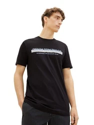 TOM TAILOR DENIM T-Shirt hellblau/schwarz/weiß