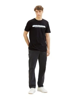 TOM TAILOR DENIM T-Shirt hellblau/schwarz/weiß