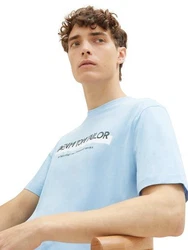 TOM TAILOR DENIM T-Shirt hellblau/schwarz/weiß