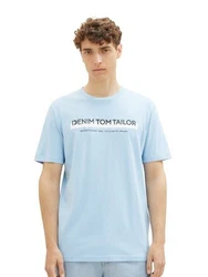 TOM TAILOR DENIM T-Shirt hellblau/schwarz/weiß
