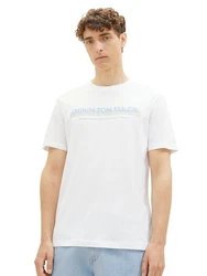 TOM TAILOR DENIM T-Shirt Weiß/Hellblau/Creme/Lila