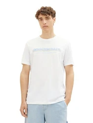 TOM TAILOR DENIM T-Shirt Weiß/Hellblau/Creme/Lila