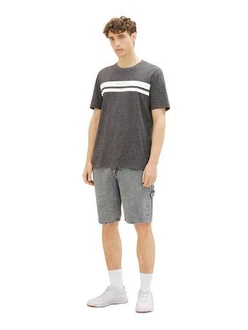 TOM TAILOR T-Shirt mit Logoprint Grau/Hellgrau/Schwarz/Silber/Dunkelgrau/Grün/Weiß