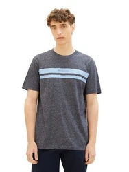 TOM TAILOR T-Shirt mit Logoprint Grau/Dunkelblau/Hellblau/Blau