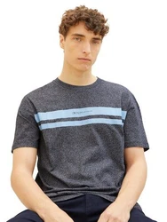 TOM TAILOR T-Shirt mit Logoprint Grau/Dunkelblau/Hellblau/Blau