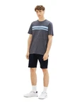 TOM TAILOR T-Shirt mit Logoprint Grau/Dunkelblau/Hellblau/Blau