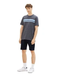 TOM TAILOR T-Shirt mit Logoprint Grau/Dunkelblau/Hellblau/Blau