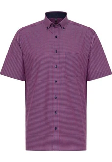 Eterna Kurzarmhemd MODERN FIT NON IRON Lila/Dunkelrot