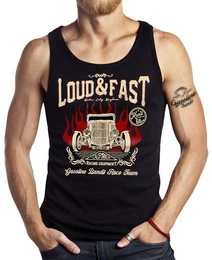 Tanktop Rockabilly Hot-Rod Muskel Shirt: Loud and Fast