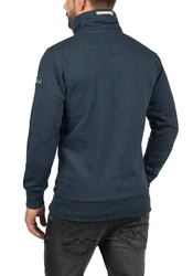 !Solid TripTroyer Herren Sweatshirt Pullover Troyer Pulli Mit Stehkragen Und Knopfverschluss Insignia Blue Melange