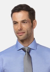 Vincenzo Boretti Businesshemd tailliert Haifischkragen Hellblau/Grau/Blau