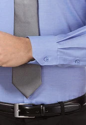 Vincenzo Boretti Businesshemd tailliert Haifischkragen Hellblau/Grau/Blau