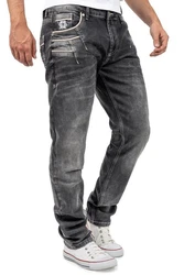 Cipo & Baxx Regular-fit Jeans Casual Hose BA-CD719 Schwarz