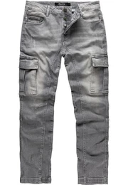 Straight-Jeans Jeans Hose Herren Regular Fit Denim Cargo Jeans Hose
