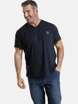 Charles Colby T-Shirt EARL EWAN mit V-Ausschnitt Dunkelblau/Blau