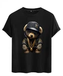 RMK T-Shirt Herren Teddy Bear Schwarz/Braun/Beige