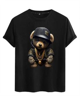 RMK T-Shirt Herren Teddy Bear Schwarz/Braun/Beige