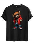 RMK T-Shirt Herren Teddy Bear Braun/Schwarz/Rot