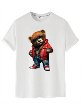 RMK T-Shirt Herren Teddy Bear Braun/Rot