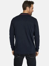 Jan Vanderstorm Langarm-Poloshirt TEUVO Dunkelblau