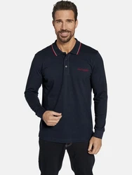 Jan Vanderstorm Langarm-Poloshirt TEUVO Dunkelblau