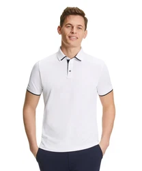 FALKE Poloshirt Creme/Weiß/Dunkelblau/Hellblau