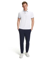 FALKE Poloshirt Creme/Weiß/Dunkelblau/Hellblau