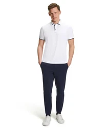 FALKE Poloshirt Creme/Weiß/Dunkelblau/Hellblau