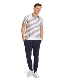 Poloshirt (1-tlg) mit Leinenanteil