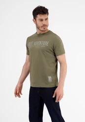LERROS T-Shirt *Next Adventure* Dunkelgrün/Khaki