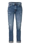 Replay Boyfriend-Jeans Blau/Dunkelblau/Beige