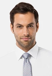 Vincenzo Boretti Businesshemd tailliert Umschlagmanschette Weiß/Grau/Creme