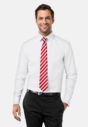 Vincenzo Boretti Businesshemd gerader Schnitt Umschlagmanschette Rot/Dunkelrot/Weiß